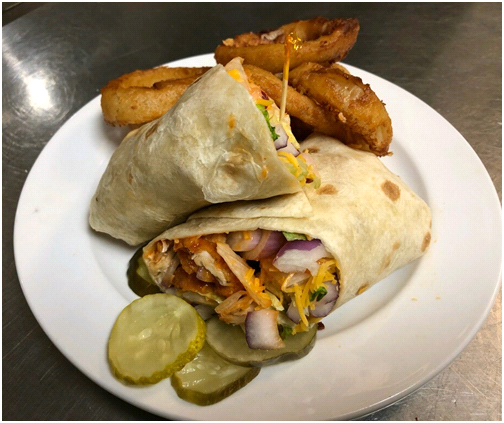 wrap with onion rings