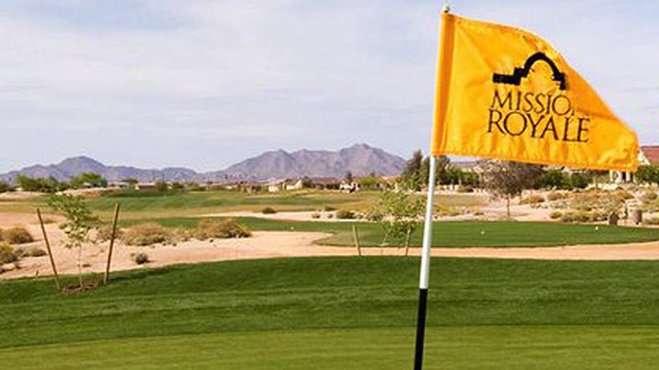 golf flag with course logo